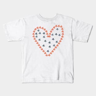 Whimsical Stars Heart Patriotic July 4th Kids T-Shirt